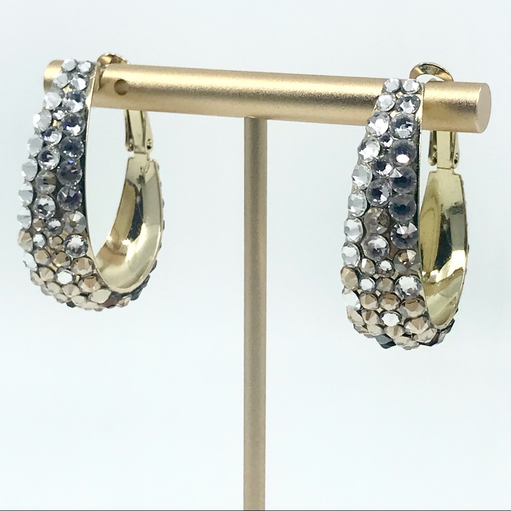 Jimmy Crystal Swarovski lever back hoops